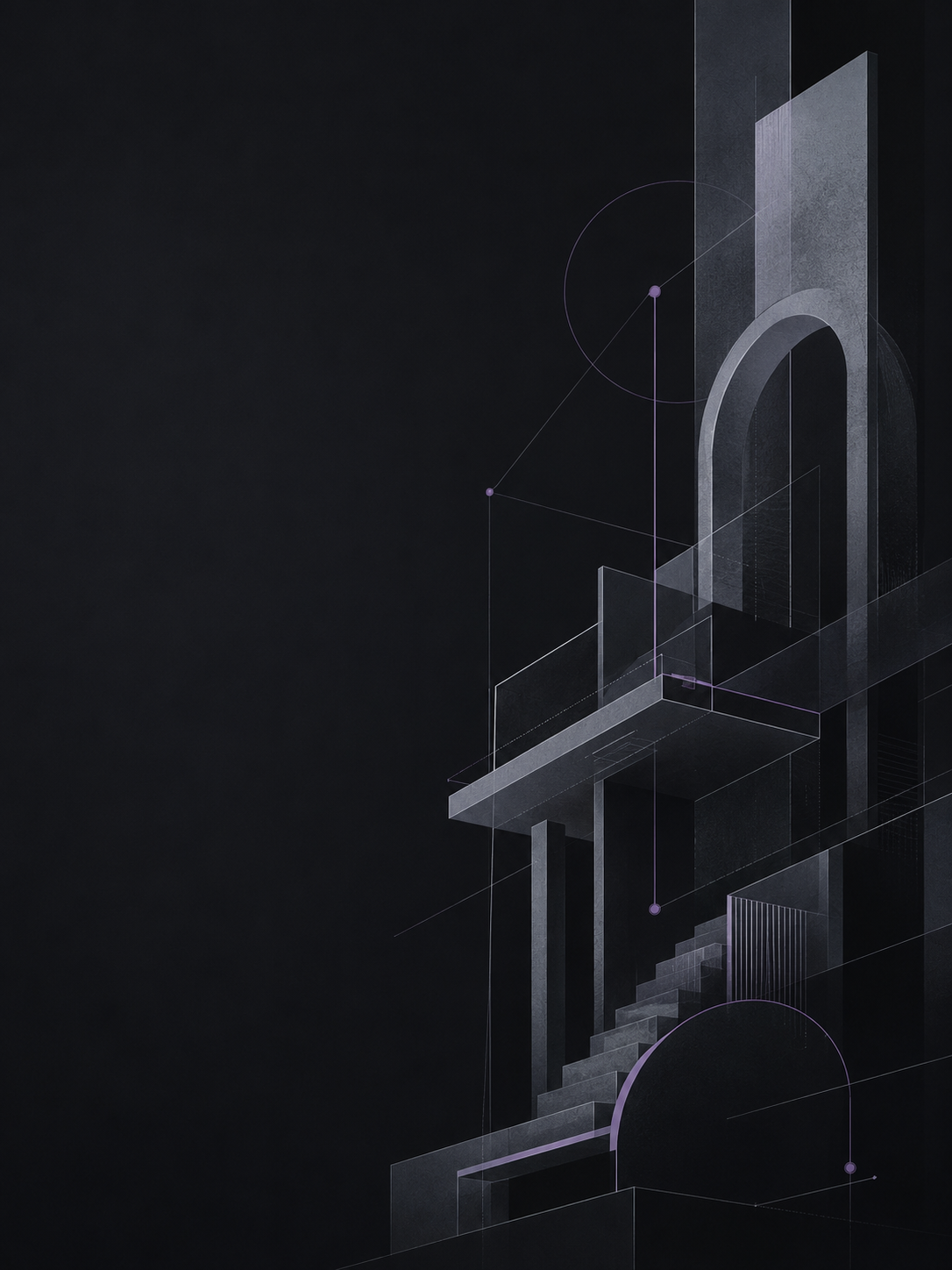 Abstract structural illustration representing systems, leverage, and organized growth.